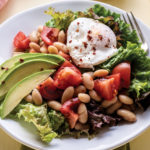 Tomatoes, Eggs, and Beans with Creamy Kale Stem Pesto