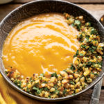 Roasted Yellow Pepper Bisque with Cashew Gremolata