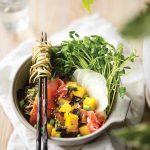 Miso tofu soba bowls with spicy matcha dressing japanese