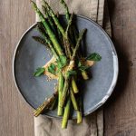charred asparagus and tahini salad