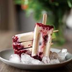 Honey rhubarb yogurt ice pops