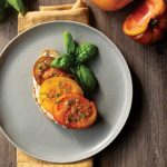 Open faced tomato sandwich
