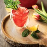 Rhubarb iced green tea