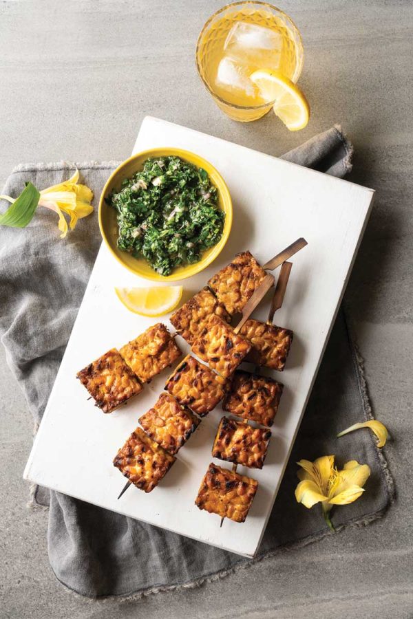 Tempeh churrasco with chimichurri