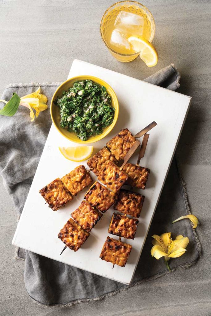 Tempeh churrasco with chimichurri