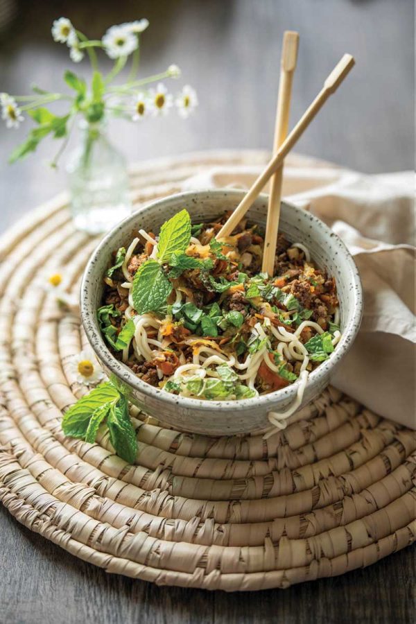 Thai bison noodle bowls