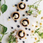 Blueberry and saskatoon berry honeycomb tarts