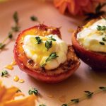 Grilled peaches with rosemary hot honey