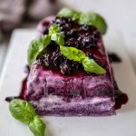 blueberry basil and yogurt semifreddo