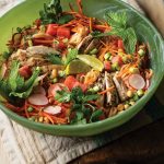 Chicken noodle watermelon salad