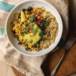 Tofu scramble quinoa bowls