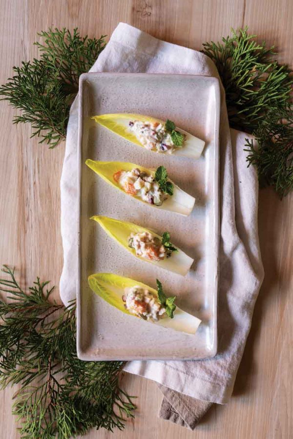 Mandarin and Mint Waldorf Endive Boats