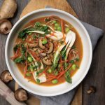 Soba Noodle Soup with Vegetables, Ginger, and Garlic