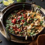 Blistered Vegetable Quinoa Sausage Soup