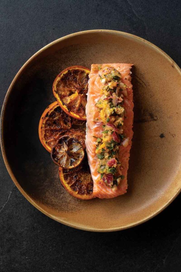 Roasted Salmon with Seared Citrus Salsa