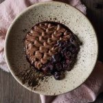 Silky Chocolate Maca Pudding with Cherry Compote