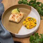 Steamed Halibut with a Smoky, Spicy Mango Salsa