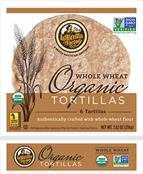 Try: LaTortilla Factory Organic Whole Wheat Tortilla